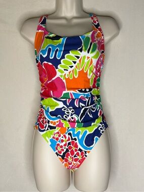 Nautica Multicolor Tropical Floral One-Piece Swimsuit